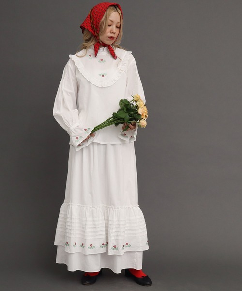 peu pres（プープレ）の「ホーリー刺繍スカート（スカート・レディース・ホワイト/ブラック・FREE）」の21枚目の写真