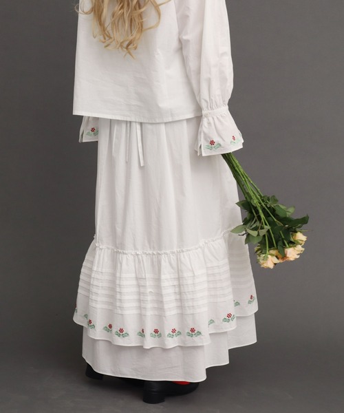 peu pres（プープレ）の「ホーリー刺繍スカート（スカート・レディース・ホワイト/ブラック・FREE）」の13枚目の写真