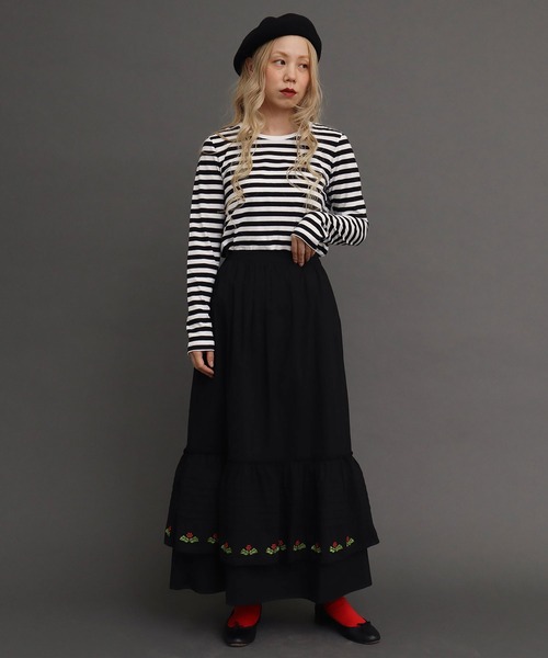 peu pres（プープレ）の「ホーリー刺繍スカート（スカート・レディース・ホワイト/ブラック・FREE）」の14枚目の写真