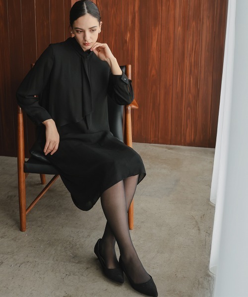 Callarus Black Formal(カラルスブラックフォーマル)の「喪服・礼服|日本製生地|洗える|防しわ(イージーケア)|ワンピース|スタンドカラー|きれいめ|フロントファスナー|<Callarus>(スーツセット・レディース・ブラック・LL/3L/4L/5L/L/6L/8L/M/S)」の21枚目の写真