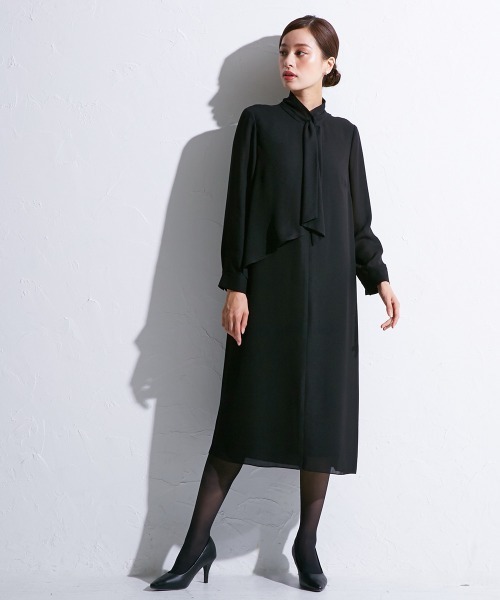 Callarus Black Formal(カラルスブラックフォーマル)の「喪服・礼服|日本製生地|洗える|防しわ(イージーケア)|ワンピース|スタンドカラー|きれいめ|フロントファスナー|<Callarus>(スーツセット・レディース・ブラック・LL/3L/4L/5L/L/6L/8L/M/S)」の22枚目の写真