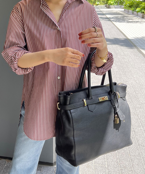 GIANNI NOTARO(ジャンニノターロ)の「【GIANNI NOTARO /ジャン二ノタ―ロ】ベルトツキトートバッグ(トートバッグ・レディース・ブラック/ブラウン系その他・FREE)」の4枚目の写真