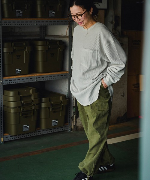 GORDON MILLER(ゴードンミラー)の「GORDON MILLER(ゴードンミラー) T/Cワッフルイージーフィットクルー 010(Tシャツ/カットソー・メンズ・ライトグレー/ブラック・M/L)」の18枚目の写真