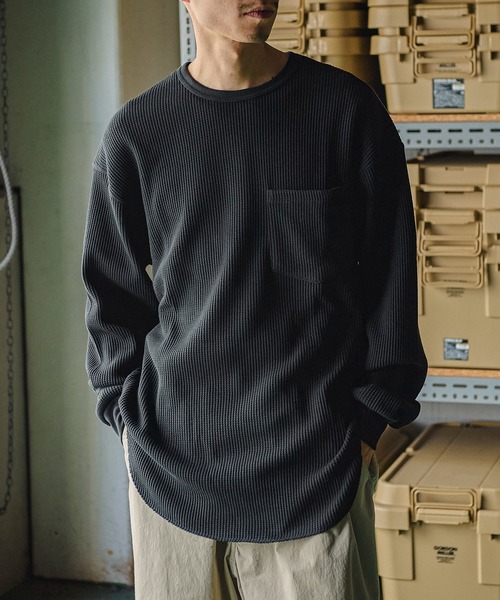 GORDON MILLER(ゴードンミラー)の「GORDON MILLER(ゴードンミラー) T/Cワッフルイージーフィットクルー 010(Tシャツ/カットソー・メンズ・ライトグレー/ブラック・M/L)」の20枚目の写真
