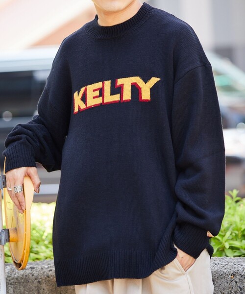 FREAK'S STORE（フリークスストア）の「WEB限定 KELTY×FREAK'S STORE/ケルティ 別注 フロントロゴ クルーネックニット/プルオーバー（ニット/セーター・メンズ・ブラック/グレー/ベージュ/オリーブ/ネイビー・SMALL/MEDIUM/LARGE）」の7枚目の写真