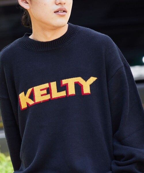 FREAK'S STORE（フリークスストア）の「WEB限定 KELTY×FREAK'S STORE/ケルティ 別注 フロントロゴ クルーネックニット/プルオーバー（ニット/セーター・メンズ・ブラック/グレー/ベージュ/オリーブ/ネイビー・SMALL/MEDIUM/LARGE）」の8枚目の写真