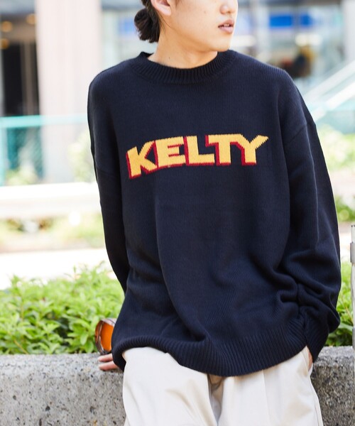 FREAK'S STORE（フリークスストア）の「WEB限定 KELTY×FREAK'S STORE/ケルティ 別注 フロントロゴ クルーネックニット/プルオーバー（ニット/セーター・メンズ・ブラック/グレー/ベージュ/オリーブ/ネイビー・SMALL/MEDIUM/LARGE）」の9枚目の写真