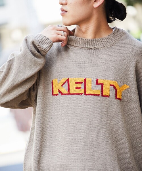 FREAK'S STORE（フリークスストア）の「WEB限定 KELTY×FREAK'S STORE/ケルティ 別注 フロントロゴ クルーネックニット/プルオーバー（ニット/セーター・メンズ・ブラック/グレー/ベージュ/オリーブ/ネイビー・SMALL/MEDIUM/LARGE）」の11枚目の写真