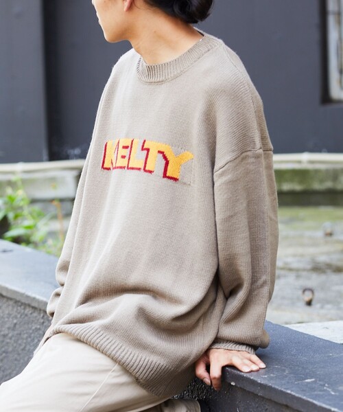 FREAK'S STORE（フリークスストア）の「WEB限定 KELTY×FREAK'S STORE/ケルティ 別注 フロントロゴ クルーネックニット/プルオーバー（ニット/セーター・メンズ・ブラック/グレー/ベージュ/オリーブ/ネイビー・SMALL/MEDIUM/LARGE）」の14枚目の写真