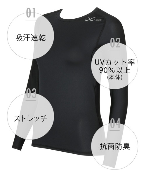 CW-X(シーダブリューエックス)の「レディース 長袖機能性トップス SECOND BODY 2.0(Tシャツ/カットソー・レディース・ライトピンク/ブラック/アイボリー・L/M/S)」の13枚目の写真