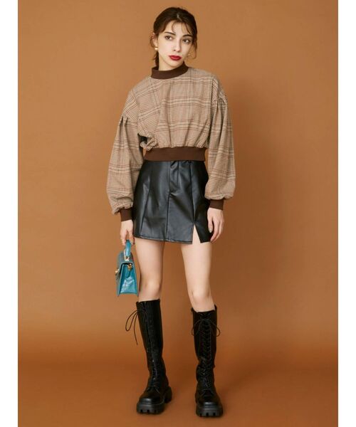 EVRIS（エヴリス）の「チェックリブドッキングブラウス（シャツ/ブラウス・レディース・ブラック/ブラウン・FREE）」の11枚目の写真