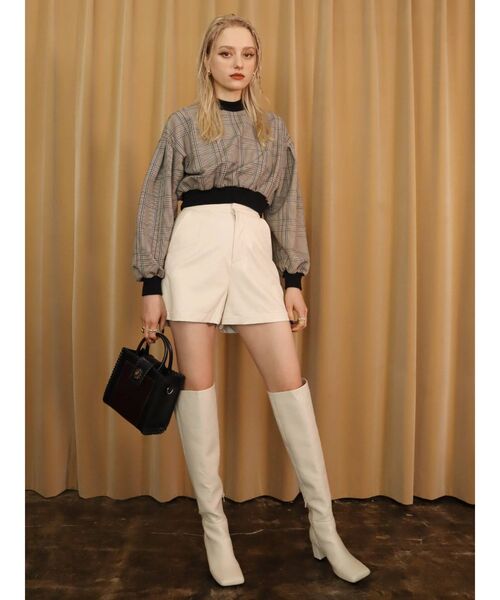 EVRIS（エヴリス）の「チェックリブドッキングブラウス（シャツ/ブラウス・レディース・ブラック/ブラウン・FREE）」の8枚目の写真