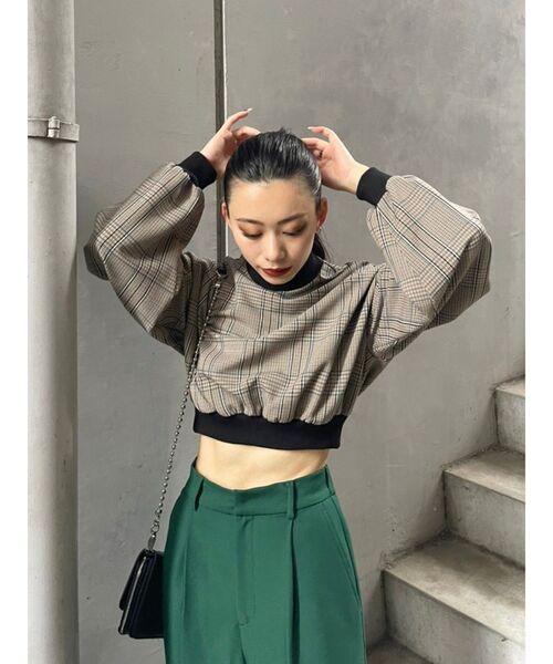 EVRIS（エヴリス）の「チェックリブドッキングブラウス（シャツ/ブラウス・レディース・ブラック/ブラウン・FREE）」の16枚目の写真