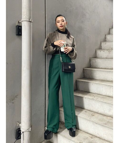 EVRIS（エヴリス）の「チェックリブドッキングブラウス（シャツ/ブラウス・レディース・ブラック/ブラウン・FREE）」の21枚目の写真