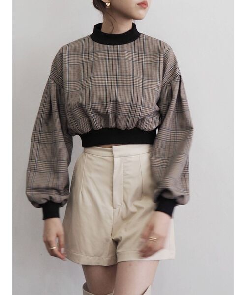 EVRIS（エヴリス）の「チェックリブドッキングブラウス（シャツ/ブラウス・レディース・ブラック/ブラウン・FREE）」の13枚目の写真