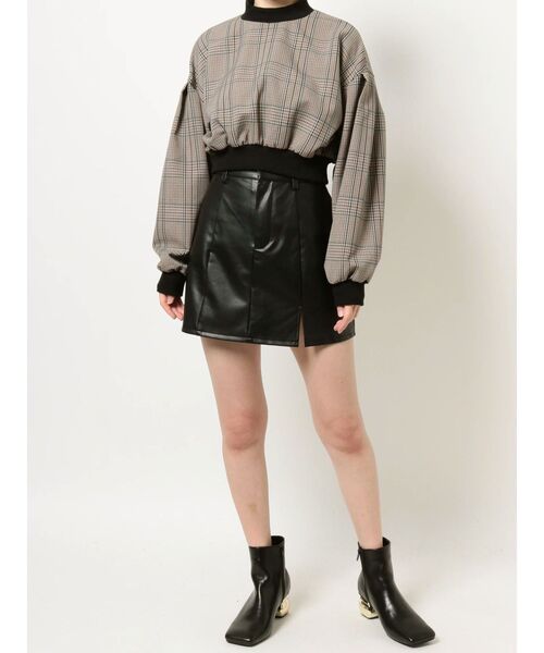 EVRIS（エヴリス）の「チェックリブドッキングブラウス（シャツ/ブラウス・レディース・ブラック/ブラウン・FREE）」の10枚目の写真