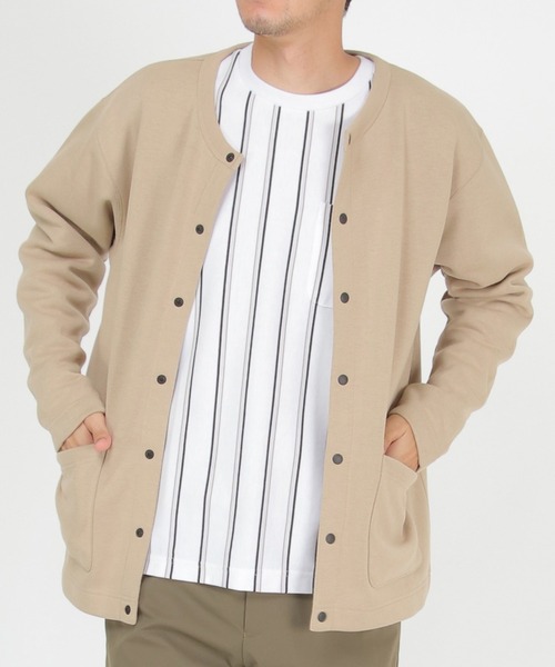 ikka(イッカ)の「バックフリースクルーネックカーディガン(カーディガン/ボレロ・メンズ・ベージュ/ネイビー/グレー・S/M/L/XL)」の3枚目の写真