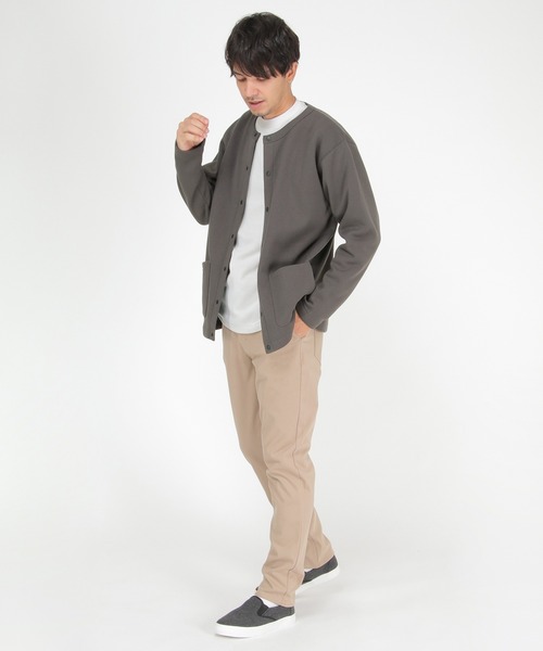 ikka(イッカ)の「バックフリースクルーネックカーディガン(カーディガン/ボレロ・メンズ・ベージュ/ネイビー/グレー・S/M/L/XL)」の4枚目の写真