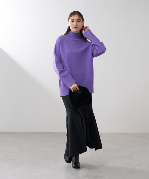 Lui's（ルイス）の「【カタログ掲載アイテム】ダブルジャガードハイネックニット（ニット/セーター・レディース・パープル/オフホワイト/ブラック/グリーン系その他・FREE）」の21枚目の写真