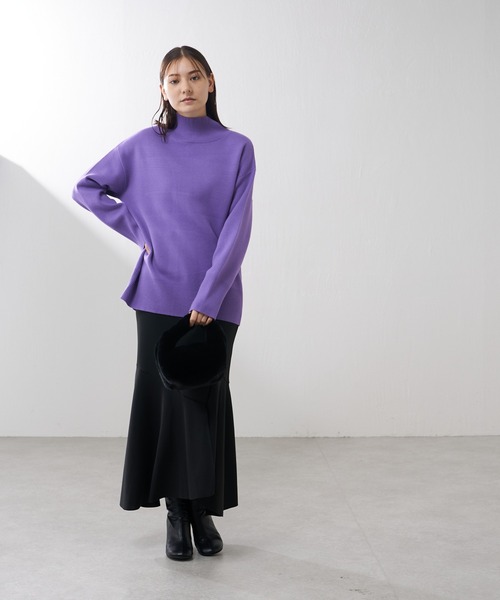 Lui's（ルイス）の「【カタログ掲載アイテム】ダブルジャガードハイネックニット（ニット/セーター・レディース・パープル/オフホワイト/ブラック/グリーン系その他・FREE）」の18枚目の写真