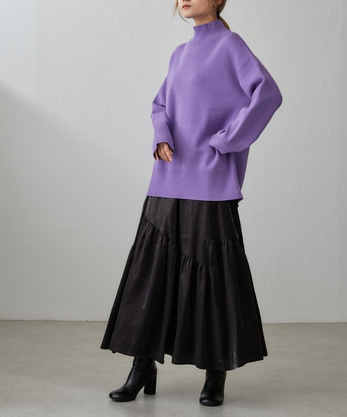 Lui's（ルイス）の「【カタログ掲載アイテム】ダブルジャガードハイネックニット（ニット/セーター・レディース・パープル/オフホワイト/ブラック/グリーン系その他・FREE）」の19枚目の写真