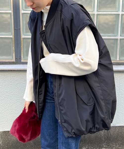 Lui's（ルイス）の「【カタログ掲載アイテム】ダブルジャガードハイネックニット（ニット/セーター・レディース・パープル/オフホワイト/ブラック/グリーン系その他・FREE）」の12枚目の写真