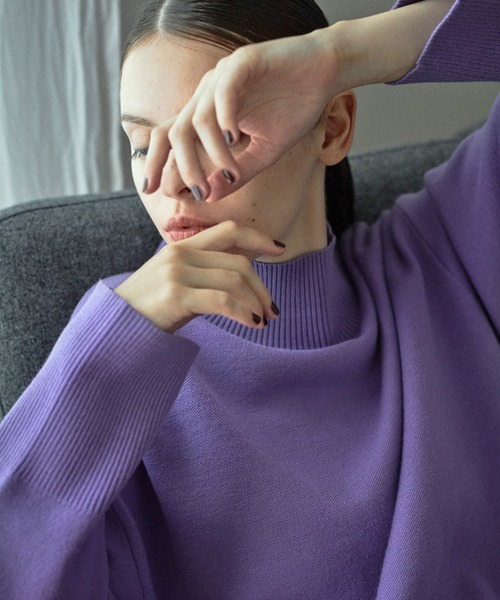 Lui's（ルイス）の「【カタログ掲載アイテム】ダブルジャガードハイネックニット（ニット/セーター・レディース・パープル/オフホワイト/ブラック/グリーン系その他・FREE）」の13枚目の写真