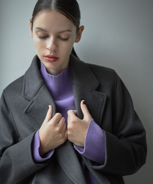 Lui's（ルイス）の「【カタログ掲載アイテム】ダブルジャガードハイネックニット（ニット/セーター・レディース・パープル/オフホワイト/ブラック/グリーン系その他・FREE）」の16枚目の写真