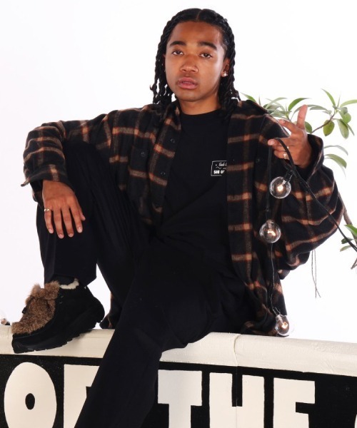 SON OF THE CHEESE(サノバチーズ)の「【SON OF THE CHEESE(サノバチーズ)】Shaggy Check Shirt(シャツ/ブラウス・メンズ・ネイビー/ホワイト・MEDIUM/LARGE/X-LARGE)」の4枚目の写真
