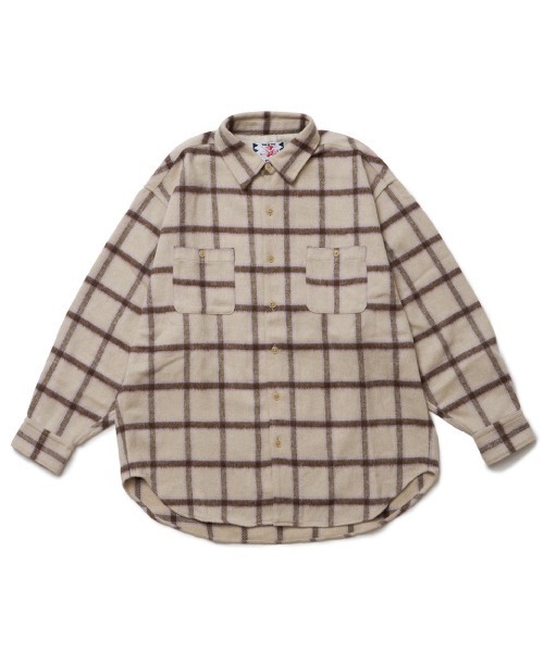 SON OF THE CHEESE(サノバチーズ)の「【SON OF THE CHEESE(サノバチーズ)】Shaggy Check Shirt(シャツ/ブラウス・メンズ・ネイビー/ホワイト・MEDIUM/LARGE/X-LARGE)」の5枚目の写真
