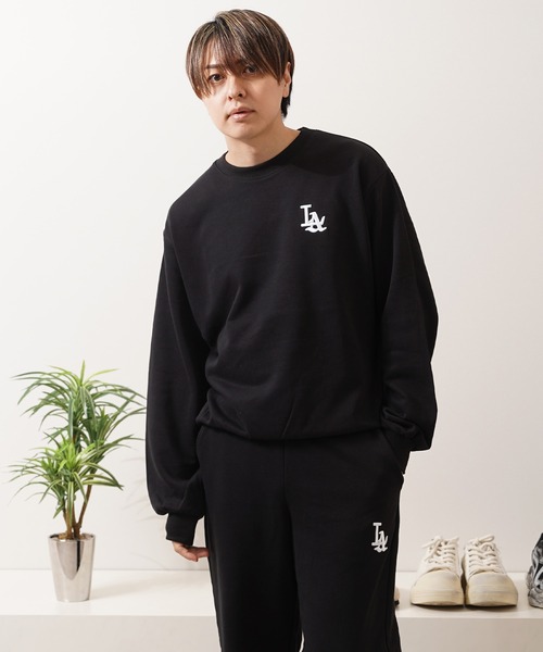 セール】【STAYGOLD】 LA ロゴ刺繍 ルーズスウェット 【セットアップ