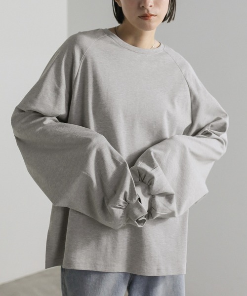 新品 定価18,700円　ボリュームスリーブ カットソー 1 長袖 オーバサイズ セール】【サイズ展開あり】ボリュームスリーブオーバーカットソー（T