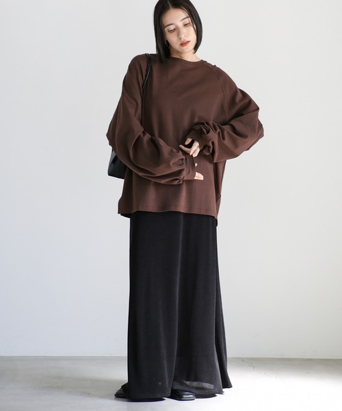 新品 定価18,700円　ボリュームスリーブ カットソー 1 長袖 オーバサイズ 楽天市場】Tシャツ 長袖 レディース ボリュームスリーブ ロングT