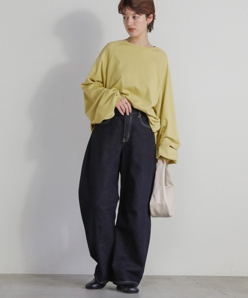 select MOCA(セレクトモカ)の「【サイズ展開あり】ボリュームスリーブオーバーカットソー(Tシャツ/カットソー・レディース・ブラック/オフホワイト/グリーン/ベージュ/ライトグレー/チャコールグレー/ブラウン・FREE/SMALL)」の22枚目の写真