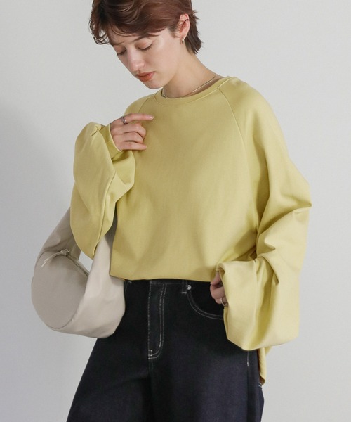 select MOCA(セレクトモカ)の「【サイズ展開あり】ボリュームスリーブオーバーカットソー(Tシャツ/カットソー・レディース・ブラック/オフホワイト/グリーン/ベージュ/ライトグレー/チャコールグレー/ブラウン・FREE/SMALL)」の21枚目の写真