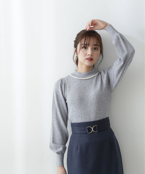 PROPORTION BODY DRESSING（プロポーションボディドレッシング）の「パールネックニット / 1212270030（ニット/セーター・レディース・ブラック/グレー/ピンク系その他・SMALL/MEDIUM）」の10枚目の写真