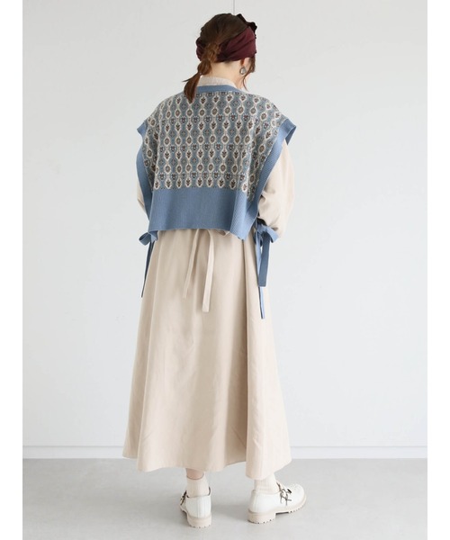 ehka sopo(エヘカソポ)の「【Maison SAJOU】ジャカードベスト(ベスト・レディース・サックスブルー/グリーン/ベージュ・フリ-)」の12枚目の写真