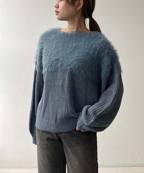 セール】♪シャギー切替ゆるニット（ニット/セーター）｜AS KNOW AS