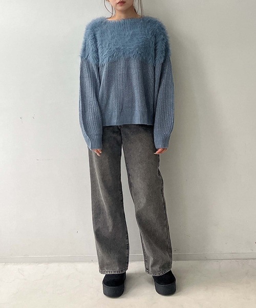 セール】♪シャギー切替ゆるニット（ニット/セーター）｜AS KNOW AS