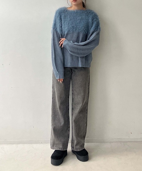 セール】♪シャギー切替ゆるニット（ニット/セーター）｜AS KNOW AS