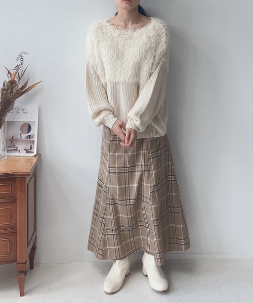 AS KNOW AS plus（アズノゥアズプラス）の「♪シャギー切替ゆるニット（ニット/セーター・レディース・ブルー/グリーン/アイボリー/グレイッシュベージュ/マスタード/ブルーグレー/グレー系/ブルー系/ブルー系その他/ボルドー・FREE）」の20枚目の写真