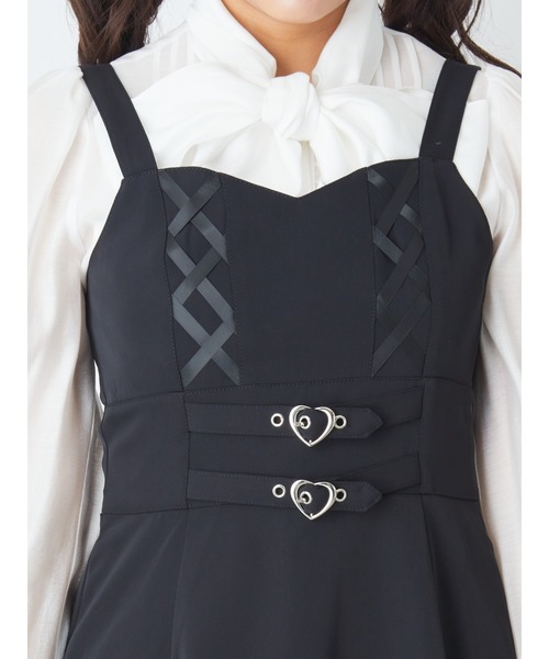 Ank Rouge(アンクルージュ)の「ハートベルトスピンドルJSK(ジャンパースカート・レディース・ブラック/ブルー/ピンク・M)」の5枚目の写真