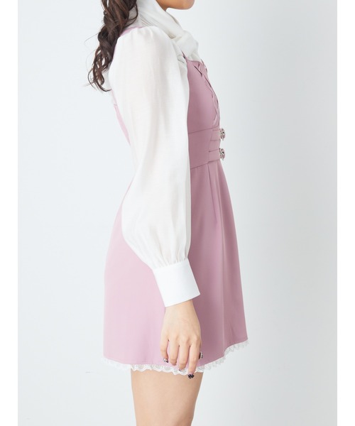 Ank Rouge(アンクルージュ)の「ハートベルトスピンドルJSK(ジャンパースカート・レディース・ブラック/ブルー/ピンク・M)」の8枚目の写真