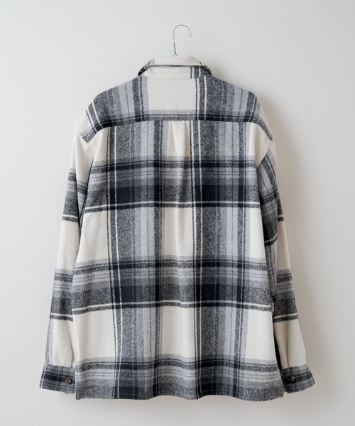 WHIMSIC（ウィムジック）の「【UNISEX】ヘビーフランネルチェックシャツ（シャツ/ブラウス・レディース・ブラウン/ブラック/パープル/ブルー・FREE）」の5枚目の写真