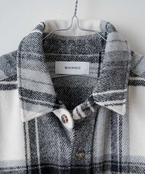 WHIMSIC（ウィムジック）の「【UNISEX】ヘビーフランネルチェックシャツ（シャツ/ブラウス・レディース・ブラウン/ブラック/パープル/ブルー・FREE）」の6枚目の写真