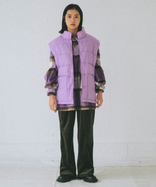 WHIMSIC（ウィムジック）の「【UNISEX】ヘビーフランネルチェックシャツ（シャツ/ブラウス・レディース・ブラウン/ブラック/パープル/ブルー・FREE）」の21枚目の写真