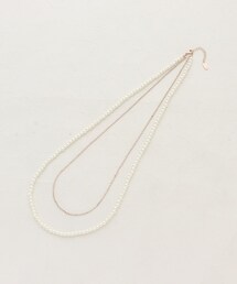 SHOO・LA・RUE | 【セレモニー】キラキラチェーン&フェイクパールネックレス(ネックレス)