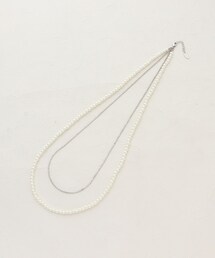 ◆【セレモニー】キラキラチェーン&フェイクパールネックレス