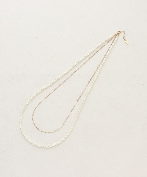 SHOO・LA・RUE（シューラルー）の「◆【セレモニー】キラキラチェーン&フェイクパールネックレス（ネックレス・レディース・シルバー/ゴールド/ピンクゴールド・00）」の2枚目の写真