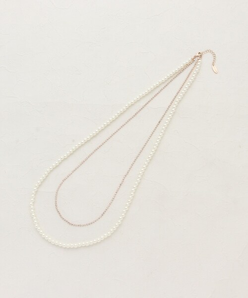 SHOO・LA・RUE（シューラルー）の「◆【セレモニー】キラキラチェーン&フェイクパールネックレス（ネックレス・レディース・シルバー/ゴールド/ピンクゴールド・00）」の4枚目の写真